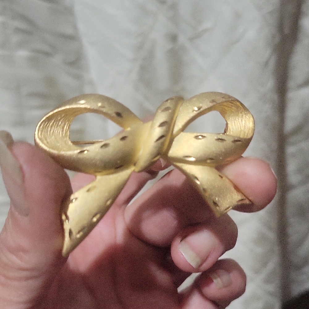 MCM Gold Bow Brooch
